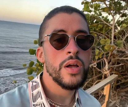 Bad-Bunny Gold Metal Eyeglasses , NosePads Frames from ABBE Glasses