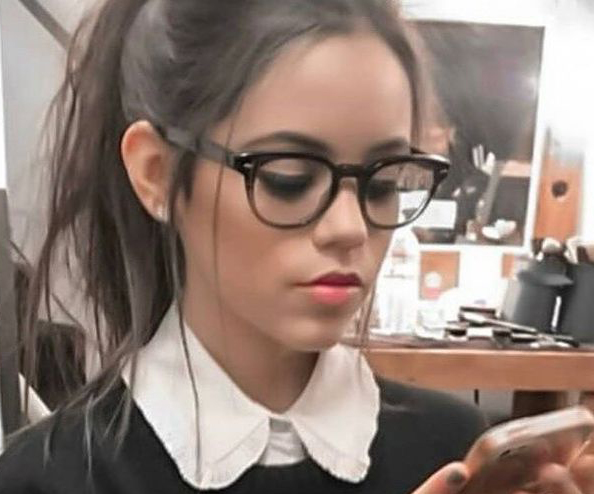 Jenna Ortega glasses Black Acetate Eyeglasses , UniversalBridgeFit Frames from ABBE Glasses