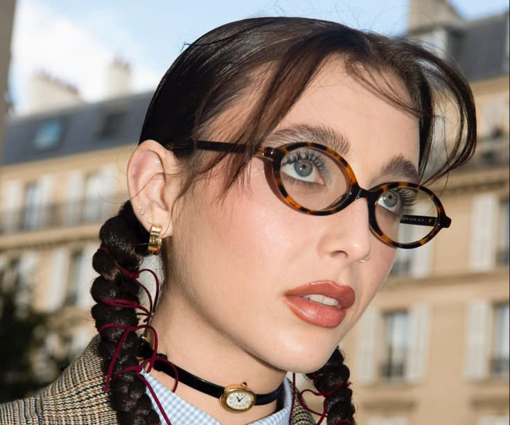 Emma Chamberlain glasses Tortoise Acetate Eyeglasses , UniversalBridgeFit Frames from ABBE Glasses